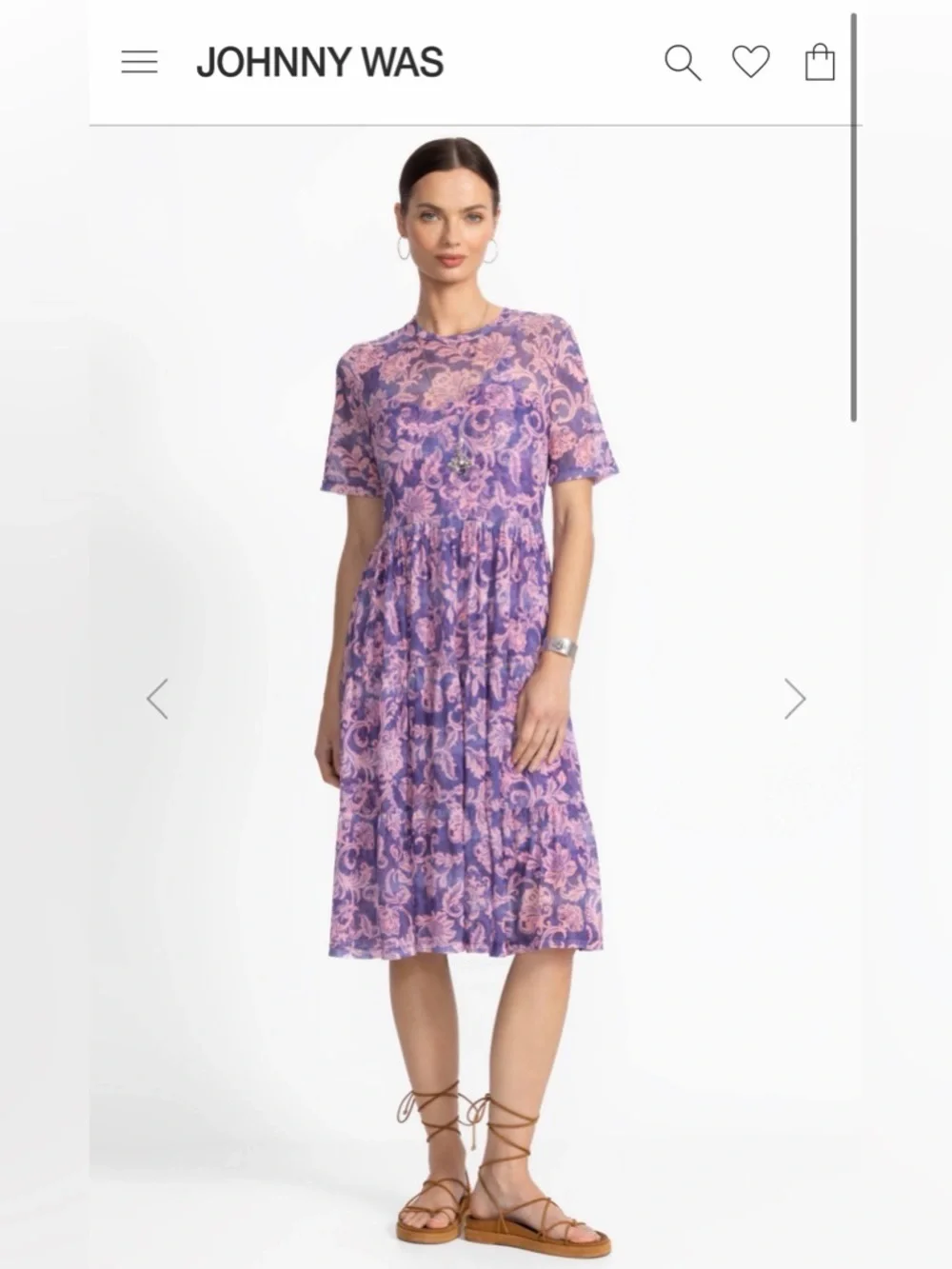 Johnny Was FLORENTINA MESH TIERED DRESS Small - Picture 13 of 13